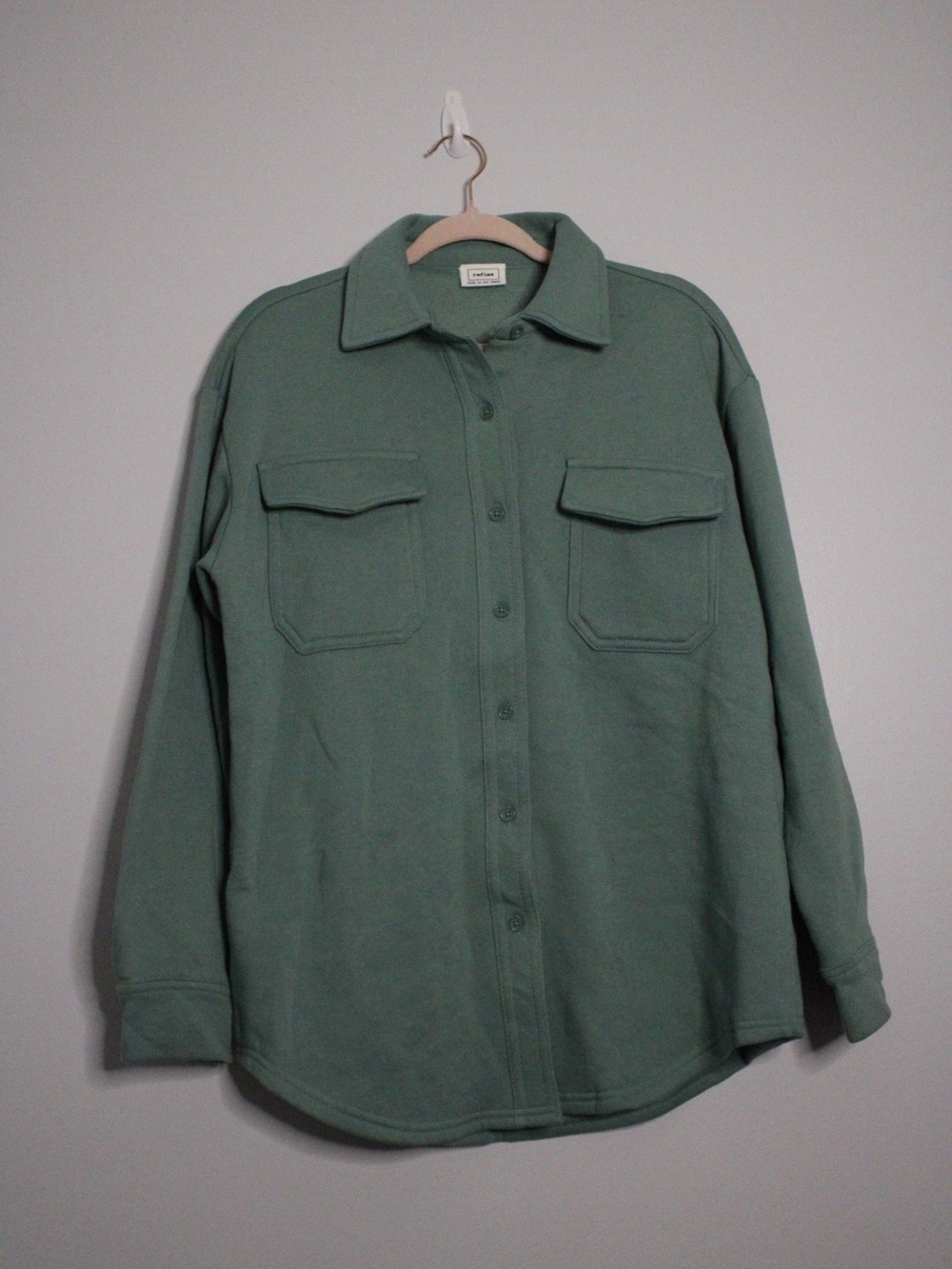 Reflex Sage Green Lightweight Shirt Jacket - Button Front
